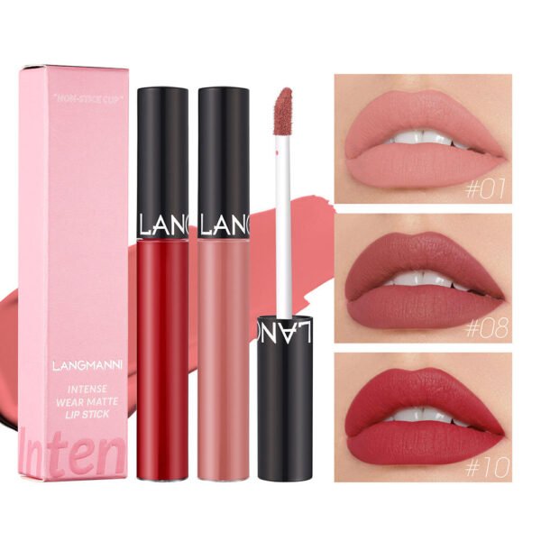 Langmanni 12 color matte lip glaze Long-lasting waterproof no blooming make beautiful lip makeup wholesale
