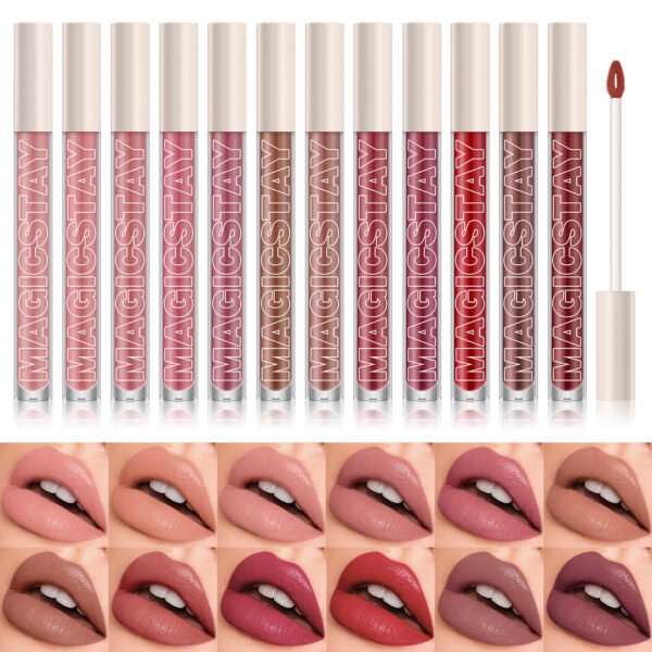 Langmanni 12 color matte lip glaze Long-lasting waterproof no blooming make beautiful lip makeup wholesale - Image 4