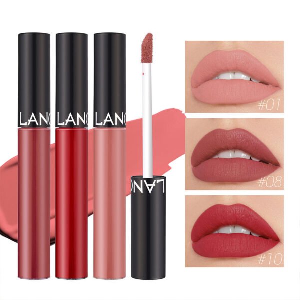 Langmanni 12 color matte lip glaze Long-lasting waterproof no blooming make beautiful lip makeup wholesale - Image 5